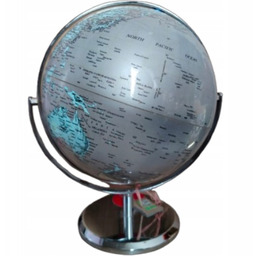 Globus Szkolny Stopka Metalowa Srebrna