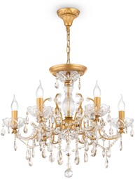 SEVILLA Lampa wiszaca żyrandol złoty kryształ fi 62cm