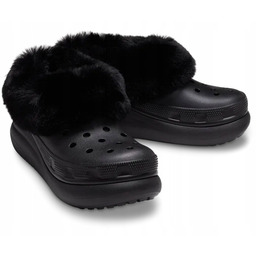 Crocs Damskie Ocieplane Klapki Buty Chodaki Furever Crush