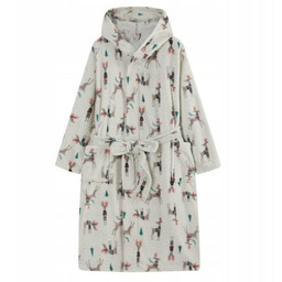 Szlafrok świąteczny szary jasny L/XL renifery kocobluza Christmas