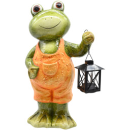 Figura ogrodowa żaba z lampionem 40 cm