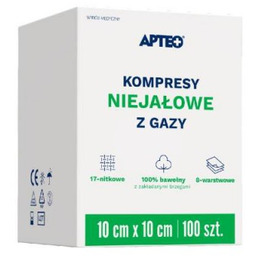 APTEO CARE Kompresy niejałowe z gazy 10 cm