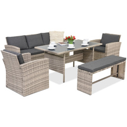 Meble ogrodowe z technorattanu Marsylia Garden Point szare