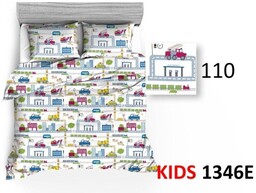 Pościel bawełniana 160x200 Extra dziecięca transport pociąg straż