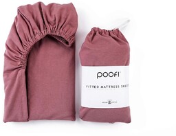 Poofi, Organic, Prześcieradło, bordo, 60x120 cm