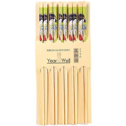 5 par pałeczek do jedzenia z japońską gejszą