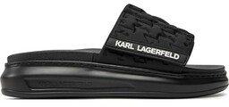 Klapki KARL LAGERFELD KL62503 Black Satin Textile S00