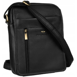 Torba Męskie Listonoszka ze Skóry Naturalnej Peterson czarna