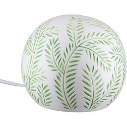 GILDE Lampa stołowa Leave porcelana biała matowa motyw