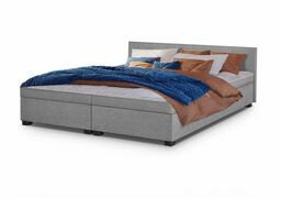 Łóżko tapicerowane z pojemnikiem MUKKE z materacem 160x200