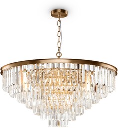 REVERO Lampa wisząca mosiądz kryształ H127cm fi80cm 40W