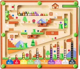 Labirynt Montessori Tablica Magnetyczna Drewniana Układanka Mozaika Sorter