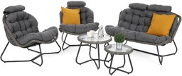 Meble ogrodowe technorattanowe Palermo Round Grey / Grey