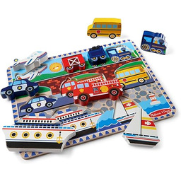 Melissa & Doug Duże Drewniane Puzzle - Pojazdy