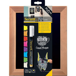Securit Drewniana deska z drewna z markerem kredowym,