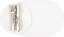 Restaurantware Owalna biała winylowa podkładka - wytłaczana -