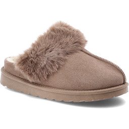 Vinceza Brązowe Kapcie Ciepłe Domowe Obuwie Damskie