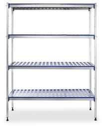 REGAŁ MAGAZYNOWY ALUMINIOWY 4-PÓŁKOWY 1280x405x(H)1685 mm HENDI 812273