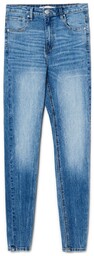 Cropp - Niebieskie jeansy skinny high waist -