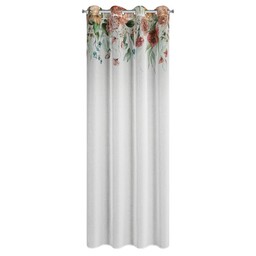 Eurofirany Zasłona 140x250 Risa biała różowa ciemna kwiaty