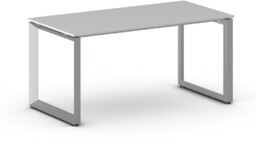 Biurko PRIMO INSPIRE, 160x80 cm, szaro-srebrna podstawa, szary