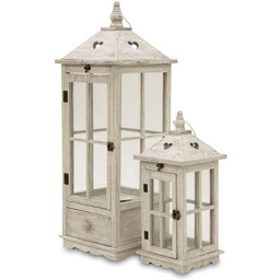 Lampion latarnia drewniana komplet 2 szt 76/44 108678