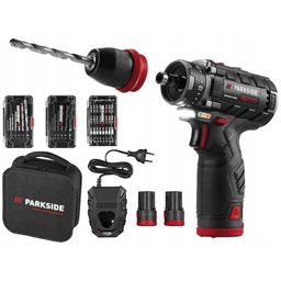 Wiertarka wkrętarka bezszczotkowa Parkside Pbspa 12V 2ah x2