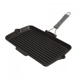 Staub Prostokątna Patelnia żeliwna Grillowa 34x21 Cm, Czarny