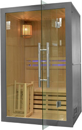 Sauna fińska EA2S Grey z panelami solnymi 2-osobowa