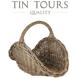 KOSZ KOMINKOWY Z RATTANU KUBU 56x41x29/44 cm