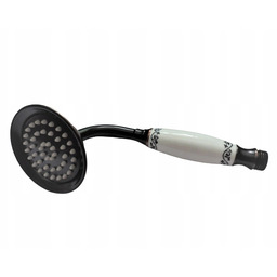 Słuchawka prysznicowa Retro Czarna Mosiądz Ceramika Z Dekorem