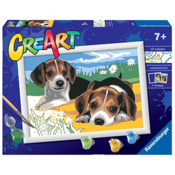 RAVENSBURGER Malowanie po numerach CreArt Szczeniaczki Jack Russell