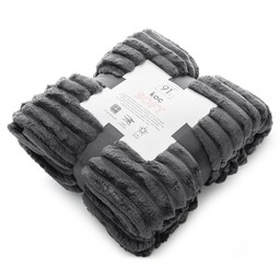 Eurofirany Koc narzuta 170x210 Soft stalowy z mikrofibry