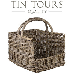 KOSZ KOMINKOWY Z RATTANU KUBU 50x39x32/48 cm