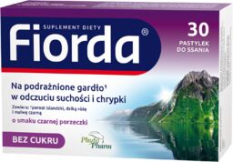 Fiorda, smak czarnej porzeczki, 30 pastylek do ssania