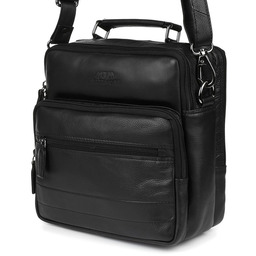 Czarna Beltimore Torba męska Skórzana listonoszka dwukomorowa Q67