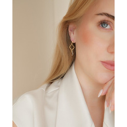 Pakamera Kolczyki pozłacane z kwarcem dymnym