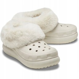 Damskie Ocieplane Klapki Buty Chodaki Crocs Furever Crush