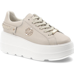 S.Barski Sneakersy damskie, ze skóry naturalnej licowej gruba