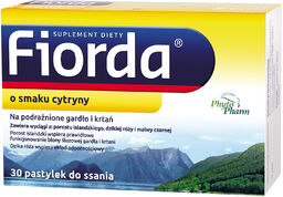 Fiorda, smak cytrynowy, 30 pastylek do ssania