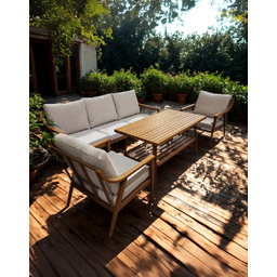 Zestaw mebli ogrodowych Tulum - aluminiowy z 3-osobową