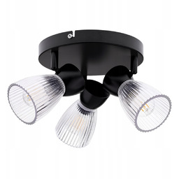 Lampa Sufitowa Spot Best Czarny Szklany Klosz 3xE14