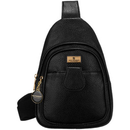 Czarna saszetka damska crossbody plecaczek na jedno ramię