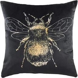 Evans Lichfield Złota pszczoła poszewka na poduszkę, czarna,