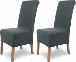 SCHEFFLER-Home Pokrowce na krzesła, ze stretchu, szare, długie,