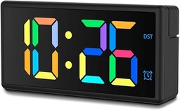 Hama Budzik Elektroniczny Ibiza (Wielokolorowy czytelny wyświetlacz LED,