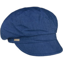 Czapka Kaszkiet Chambray by Seeberger, ciemnoniebieski, One Size