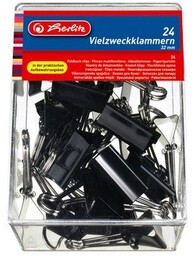 Klamry Biurowe Czarne 32 Mm Herlitz Opakowanie 24