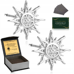 Srebrne Kolczyki Damskie 925 Rodowane Wkrętki Słoneczka