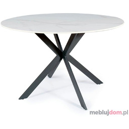 Stół TALIA Signal ø90, Biały marmur + czarny